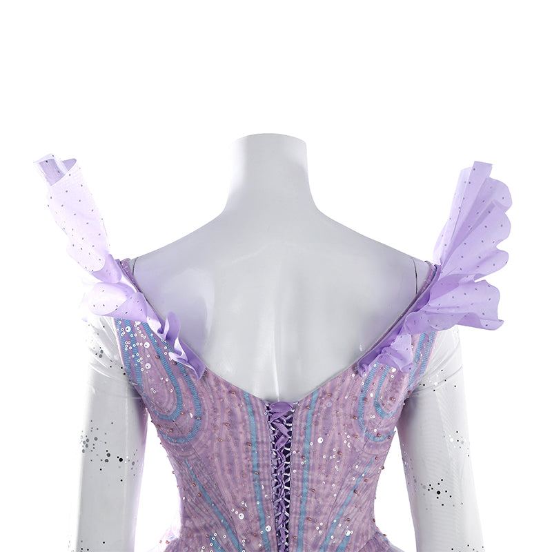 Wicked 2 Glinda Cosplay Costume Purple Dress Halloween Costume Outfit - Image 10