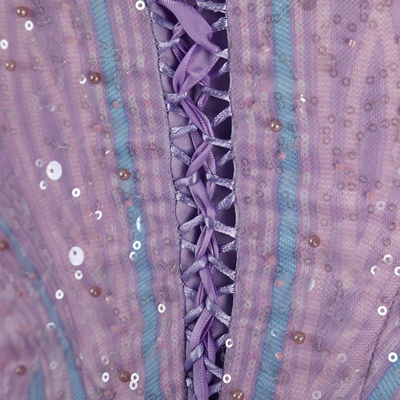 Wicked 2 Glinda Cosplay Costume Purple Dress Halloween Costume Outfit - Image 17