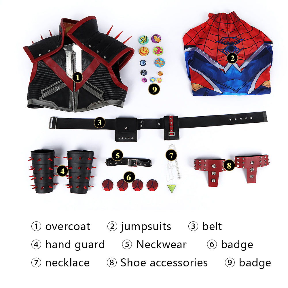Marvel Rivals Spider Punk Cosplay Costume Superhero Halloween Outfit - Image 10