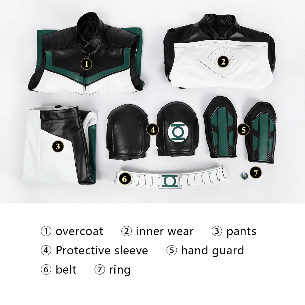 Green Lantern White Suit Cosplay Costume Legacy Green Lantern Outfit Hallowenn - Image 5