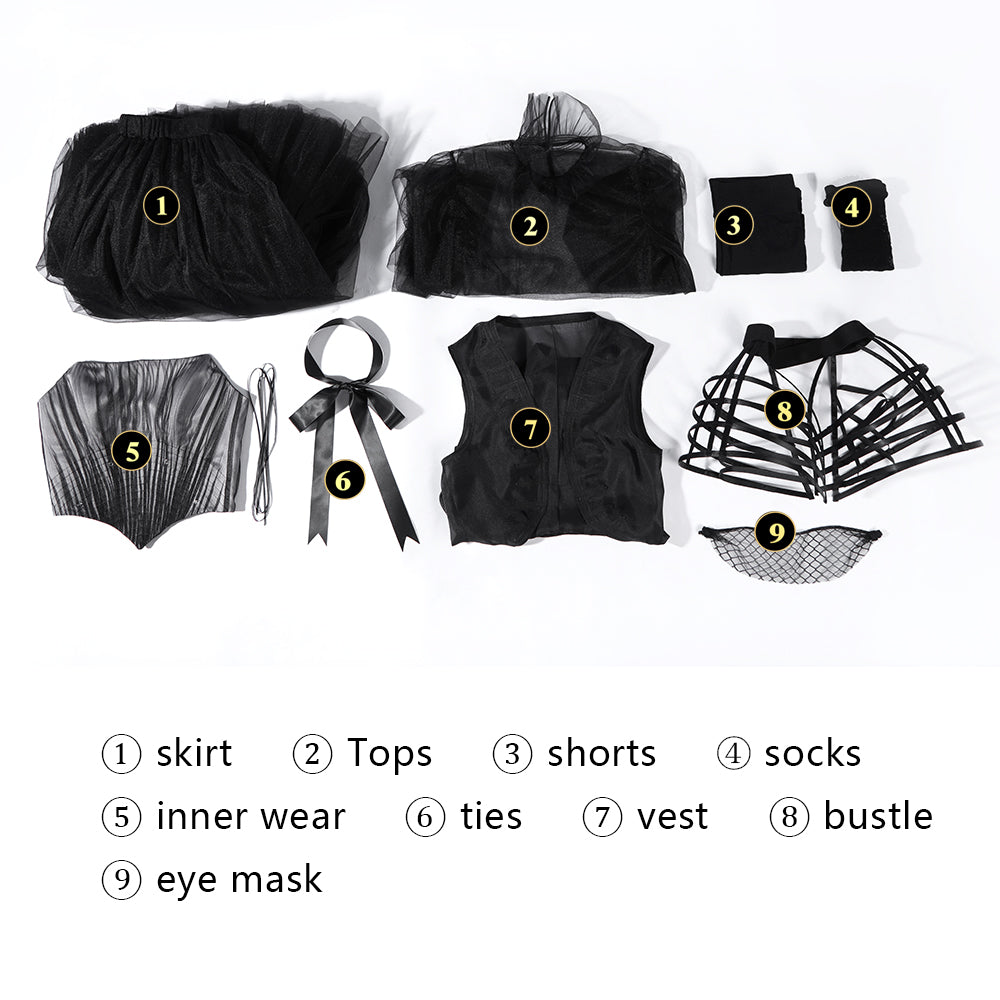 Wednesday Season 2 Wednesday Black Dance Mesh Dress Cosplay Costume - Image 6