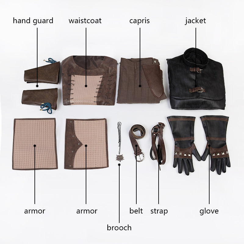 The Witcher 3 Wild Hunt Geralt of Rivia Cosplay Costume Halloween Outfit - Image 6