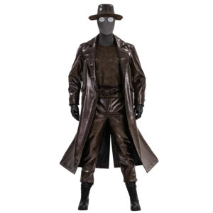 Spider Man Noir Cosplay Costume Brown Leather Halloween Outfit