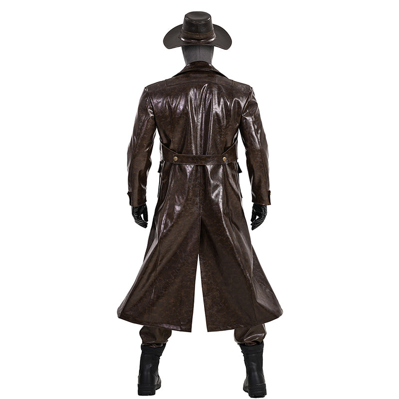 Spider Man Noir Cosplay Costume Brown Leather Halloween Outfit - Image 5