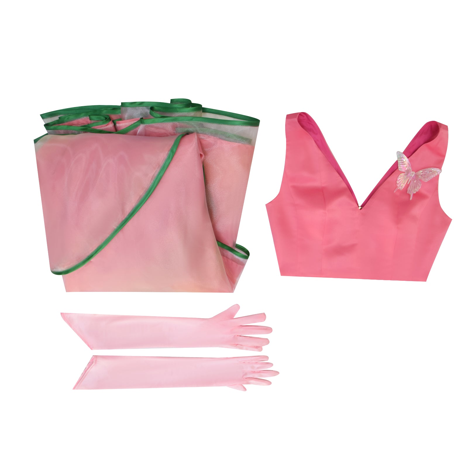 Wicked Witch Glinda Cosplay Costume Pink Dress Halloween Outfit - Image 11