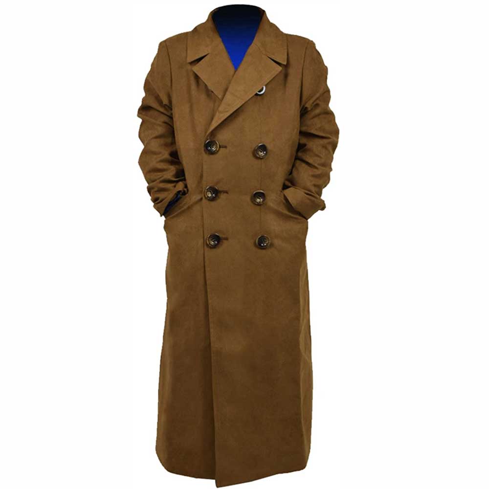 Doctor Who Cosplay Kids 10th Tenth Doctor Suede Trench Coat Children Halloween Costumes - Image 2