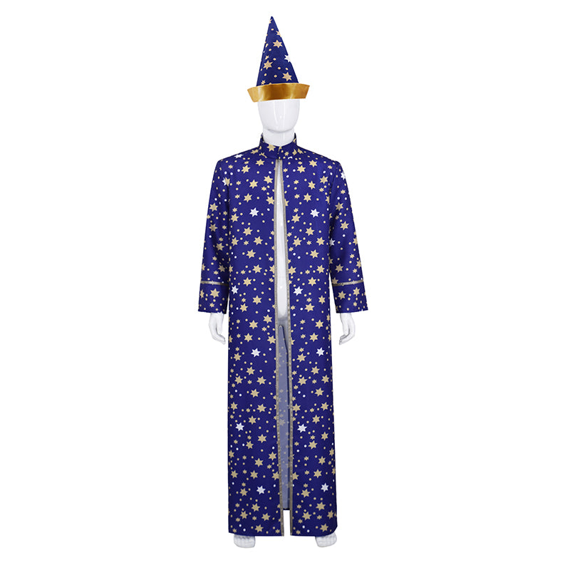 Unisex Adults Wizard Cloak with Stars Cape And Hat Witch Cloak - Image 2