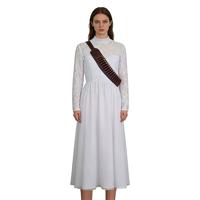 Ready Or Not Grace Cosplay Costume White Wedding Dress Halloween Suit - Image 12