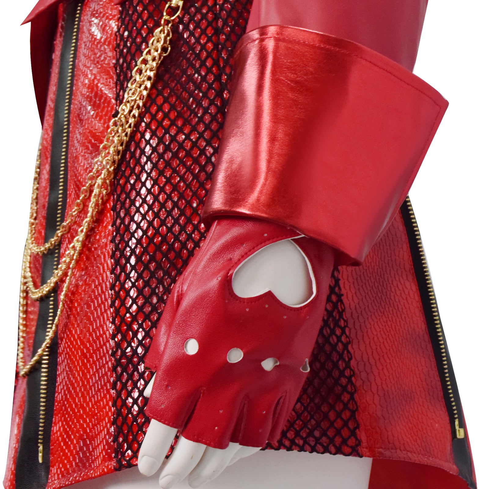 Descendants The Rise of Red Cosplay Costume Red Leather Suit - Image 9