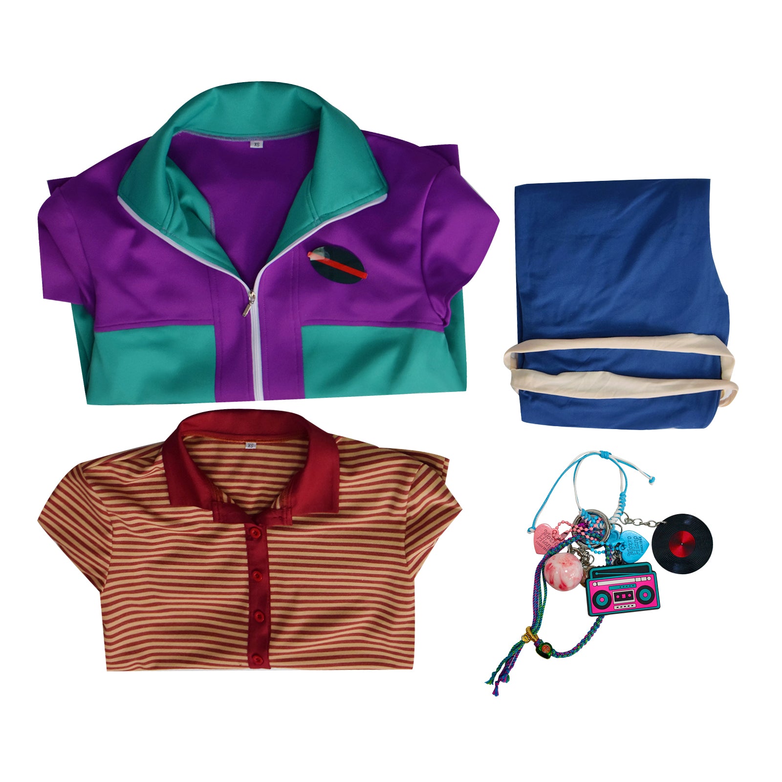 Adult Forgotten Island Raissa Cosplay Costume Green Purple Disco Halloween Outfit - Image 7