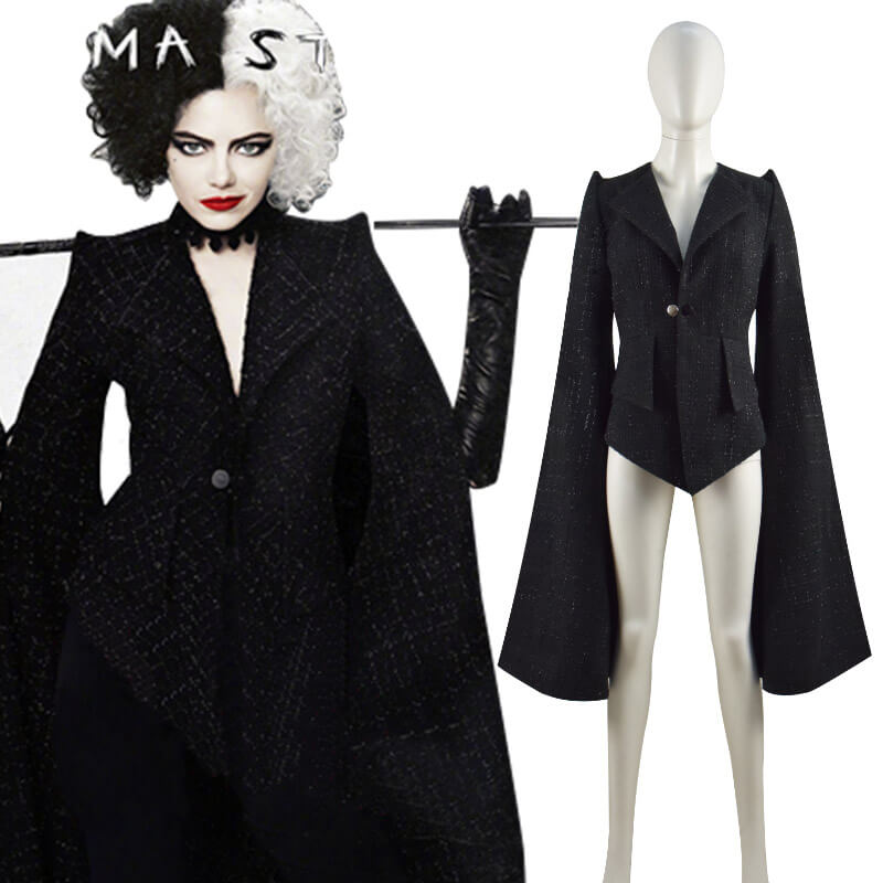 Cruella De Vil Cruella Costumes 2021 Emma Stone Black Coat Cosplay Ideas - Image 2