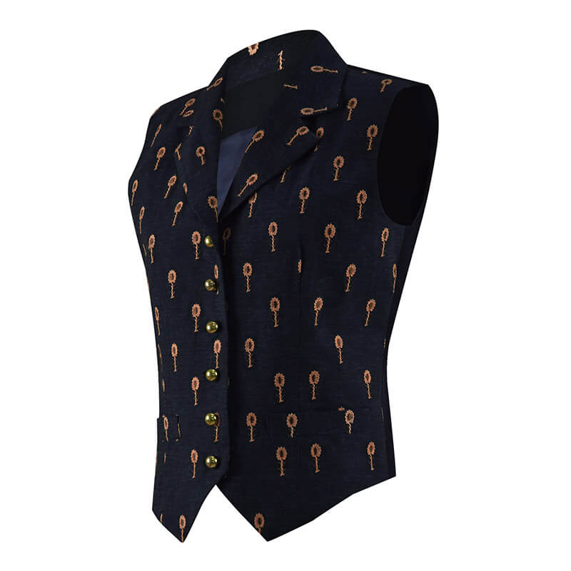 Doctor Who 13th Doctor Waistcoat Thirteenth Doctor Vest Flower Embroidery Cosplay Costume - Image 2
