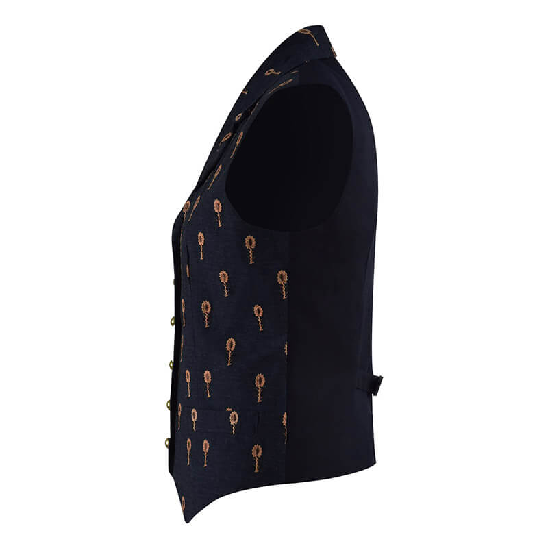 Doctor Who 13th Doctor Waistcoat Thirteenth Doctor Vest Flower Embroidery Cosplay Costume - Image 3