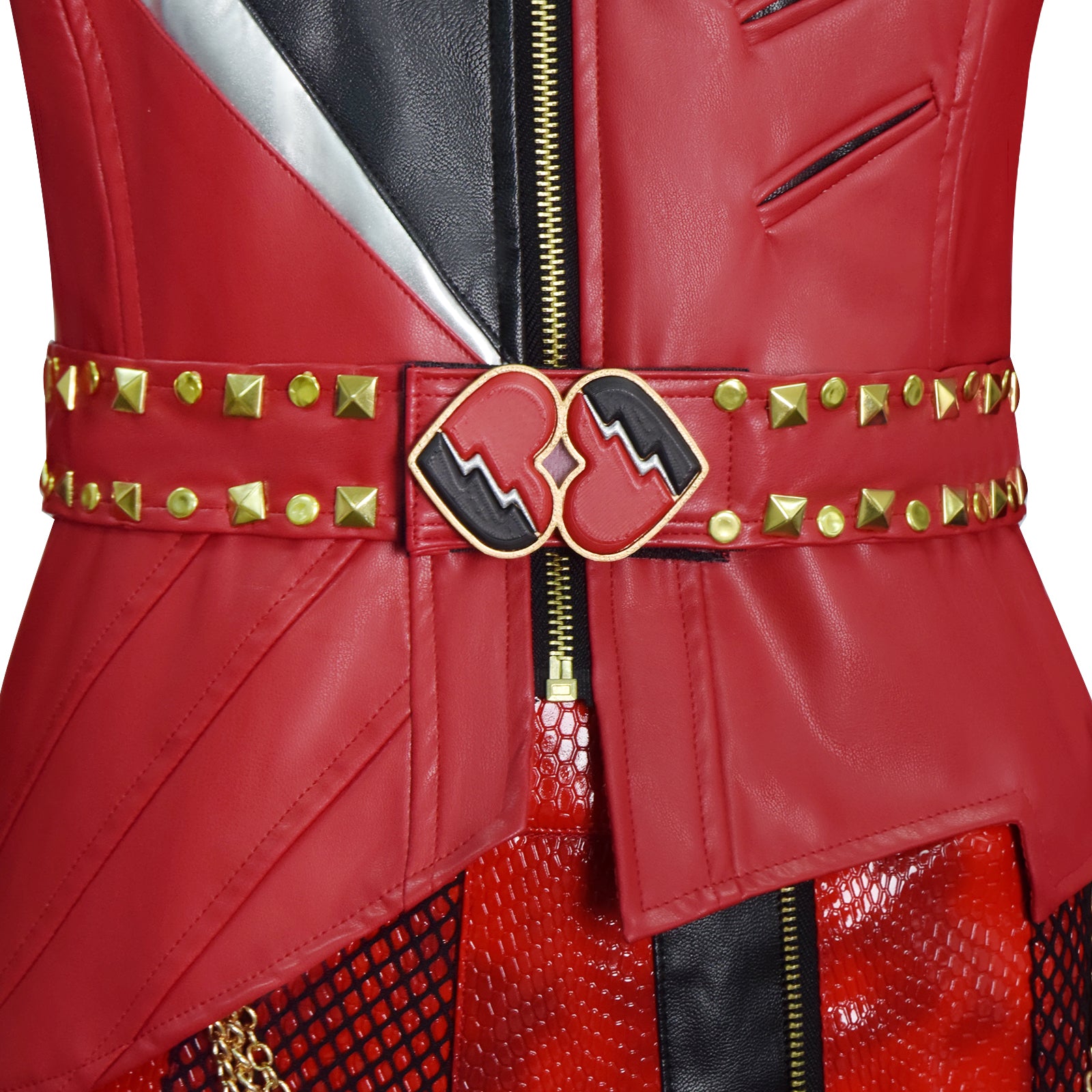 Descendants The Rise of Red Cosplay Costume Red Leather Suit - Image 11