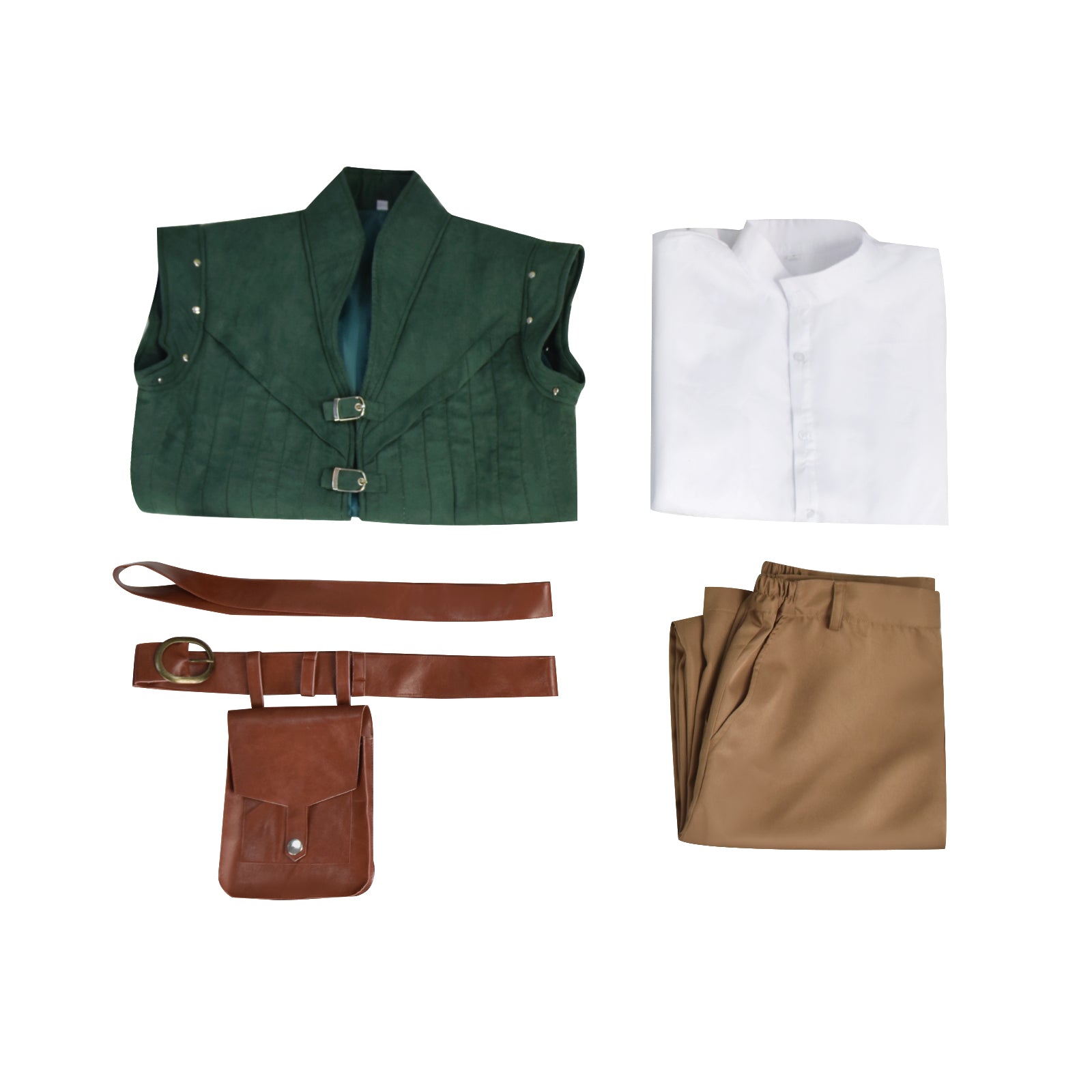 Prince Tangled Cosplay Flynn Rider Costume Vest Shirt Outfit Halloween Carnival Suit - Image 11