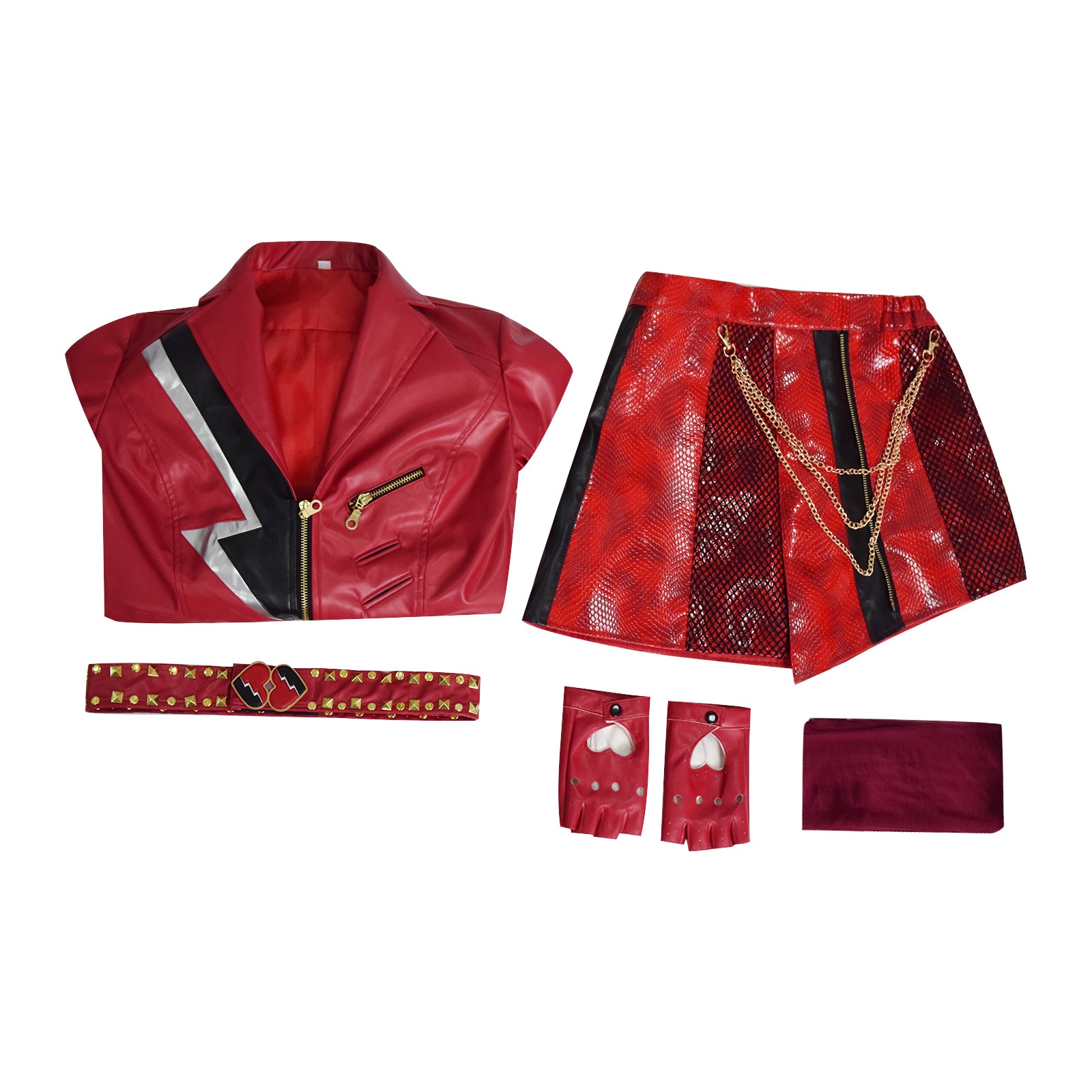 Descendants The Rise of Red Cosplay Costume Red Leather Suit - Image 6