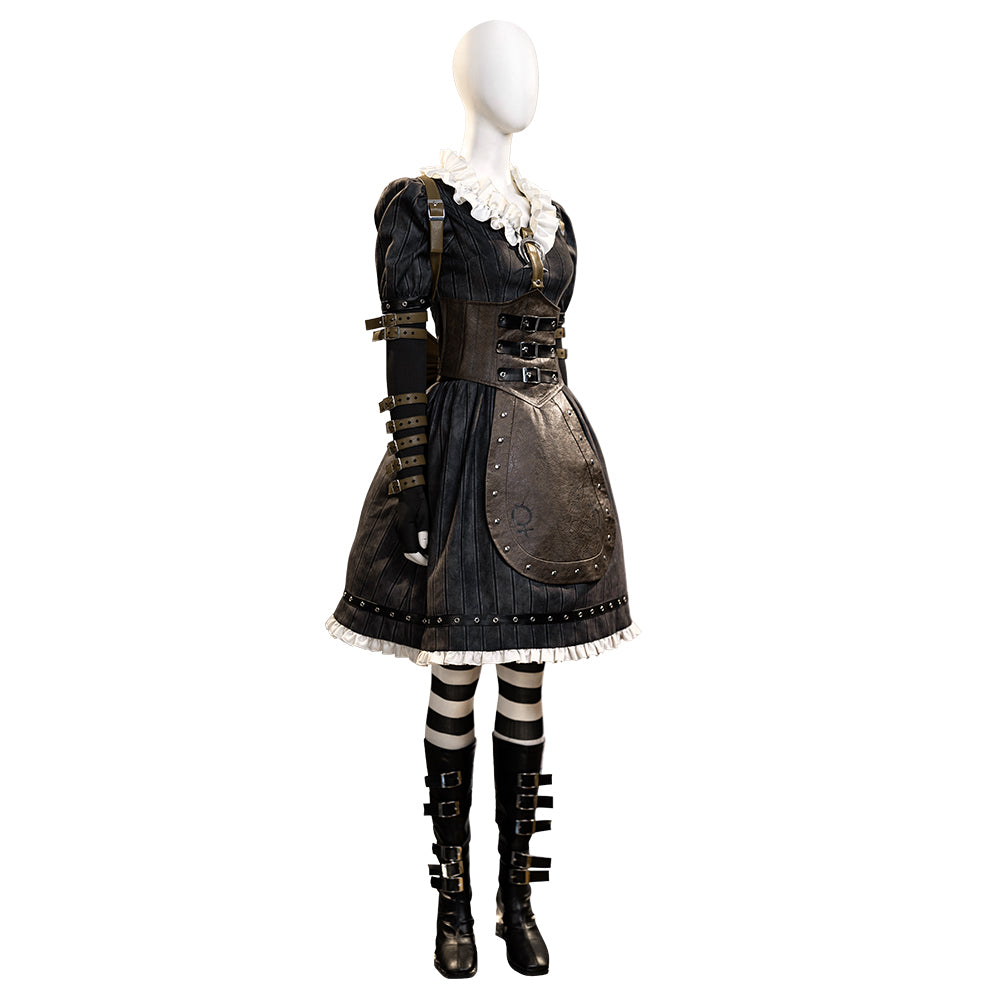 Alice: Madness Return Alice Punk Suit Cosplay Costumes Halloween Outfit - Image 3