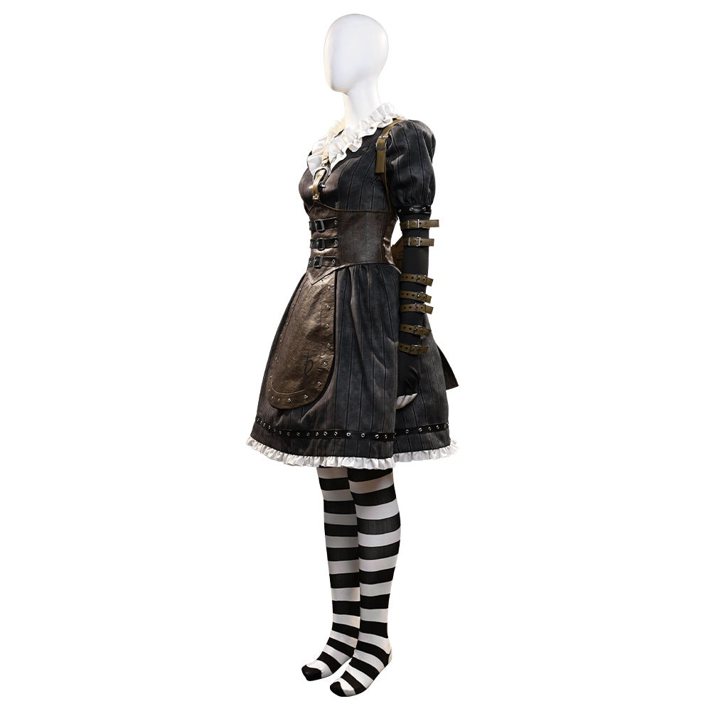 Alice: Madness Return Alice Punk Suit Cosplay Costumes Halloween Outfit - Image 9