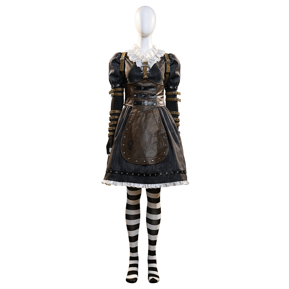 Alice: Madness Return Alice Punk Suit Cosplay Costumes Halloween Outfit - Image 6