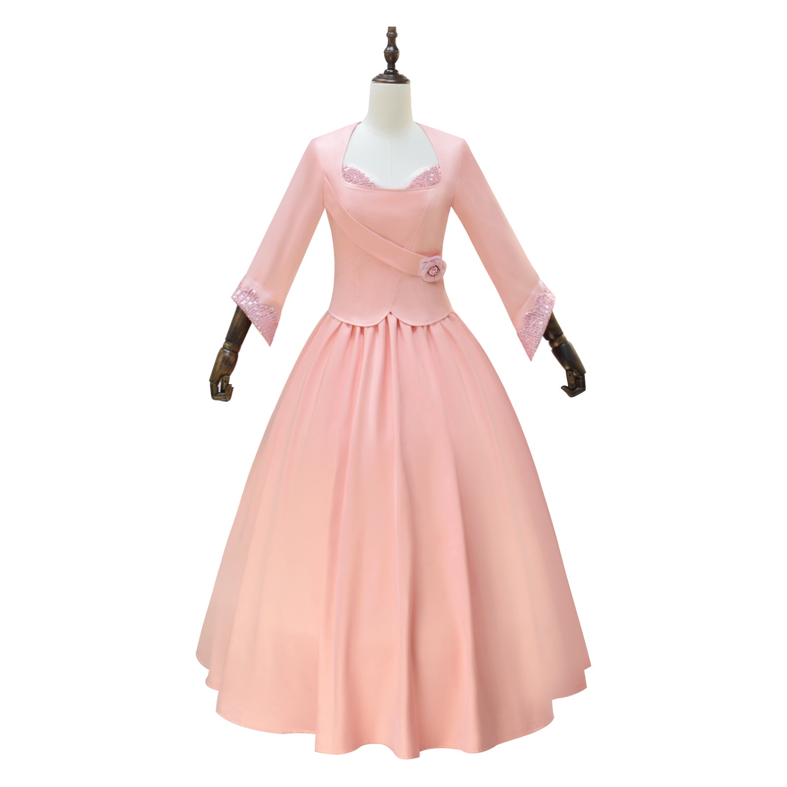 Wicked Witch Glinda Cosplay Costume Pink Dress Halloween Costume Outfit - Image 2
