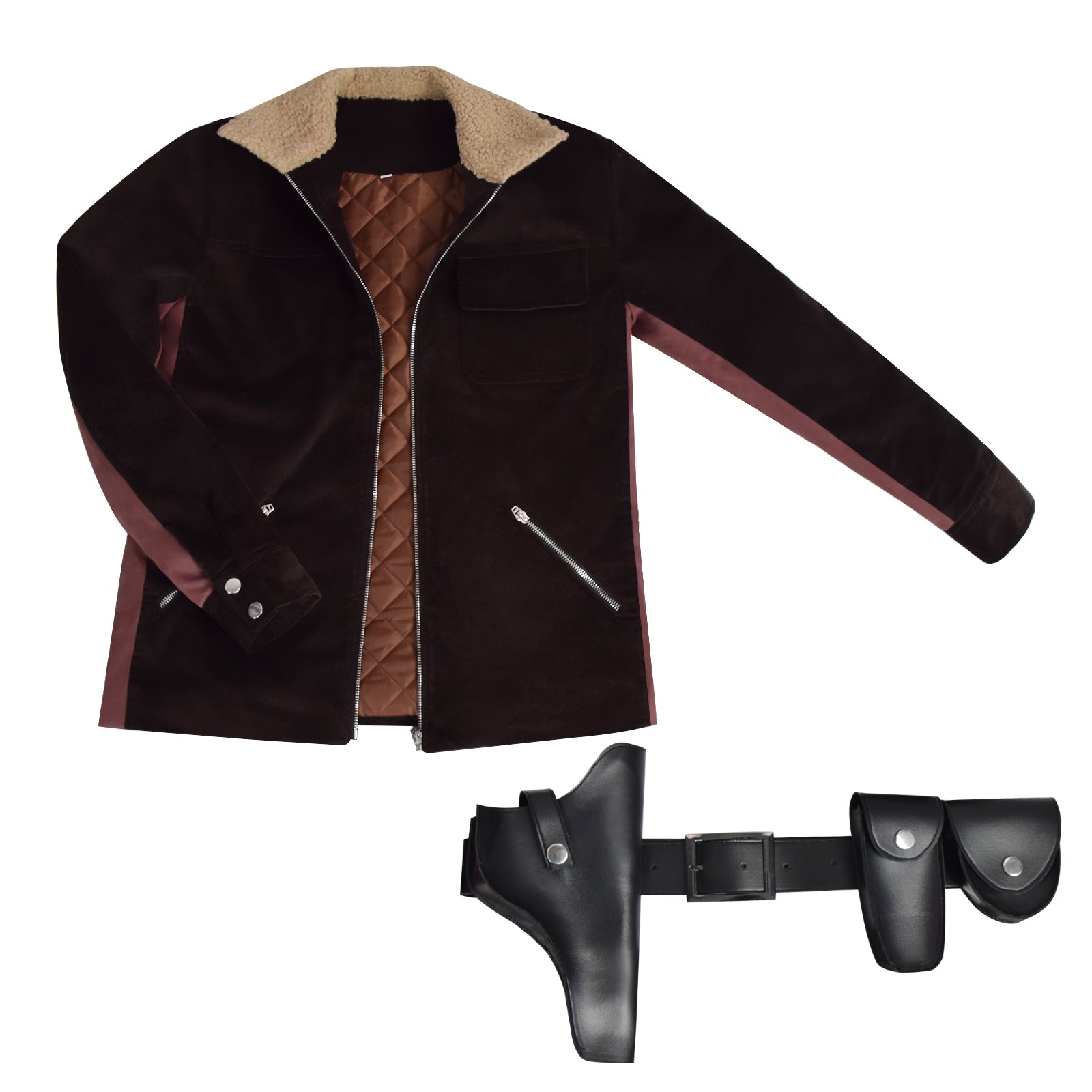 The Walking Dead Rick Grimes Cosplay Costume Flock Fabric Male Jacket - Image 4