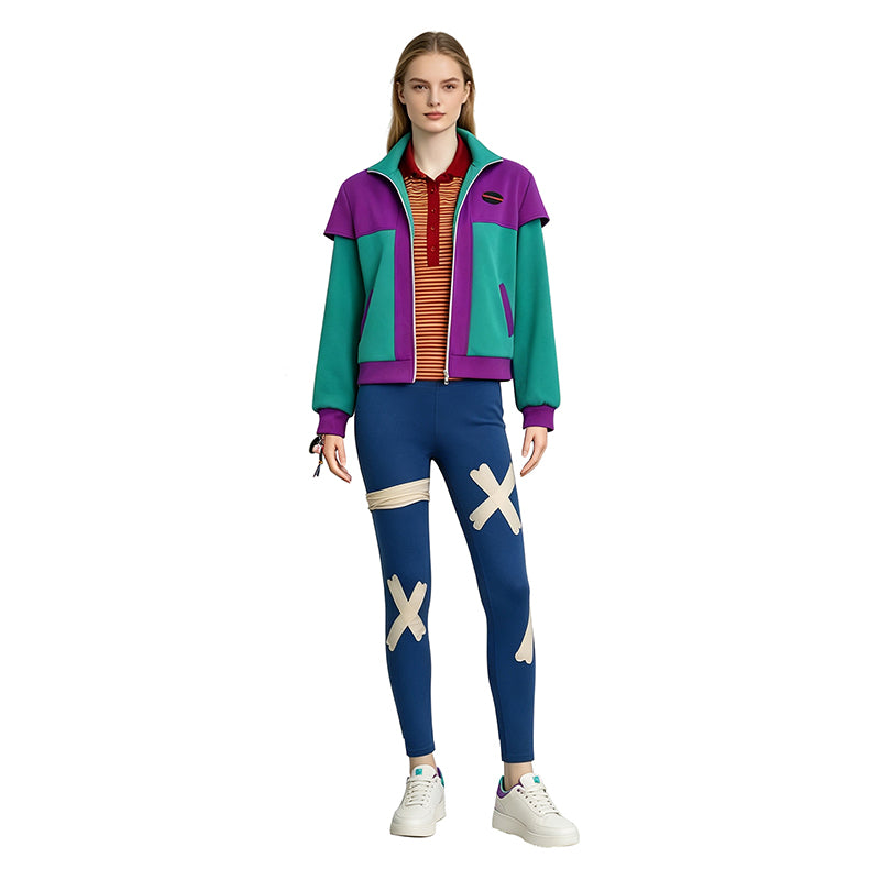 Adult Forgotten Island Raissa Cosplay Costume Green Purple Disco Halloween Outfit - Image 2
