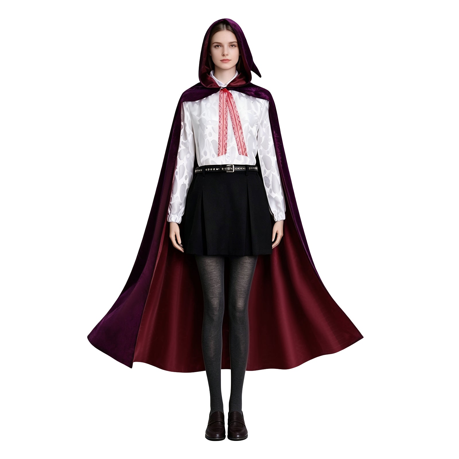 Hexed Billie Cosplay Costume Velvet Hooded Cloak Witch Series Clothing - Image 2