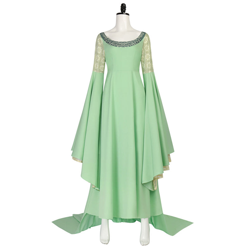 The Lord Of Rings Arwen Cosplay Costume Female Green Halloween Suit - Image 2