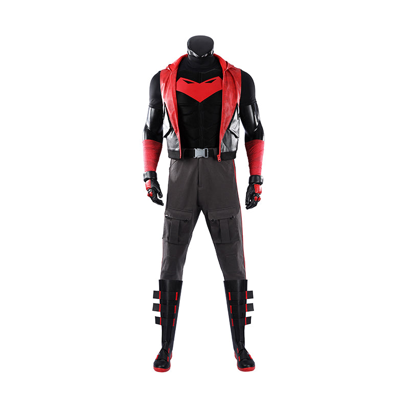 Red Hood Jason Todd Rebirth Cosplay Costume Red Leather Halloween Suit - Image 2