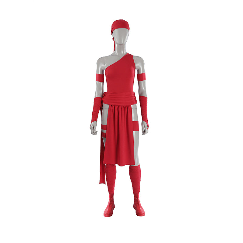Elektra Natchios Cosplay Costume Daredevil Comics Red Ninja Halloween Outfit - Image 2