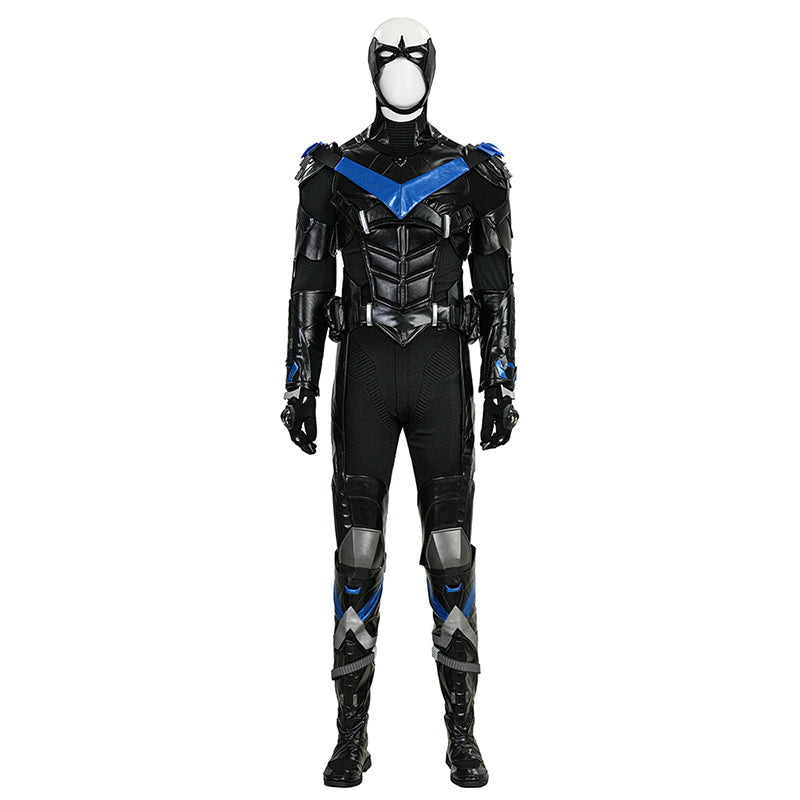 Nightwing Cosplay Arkham Knight Nightwing Cosplay Costume Nightwing Black Leather Suit - Image 2