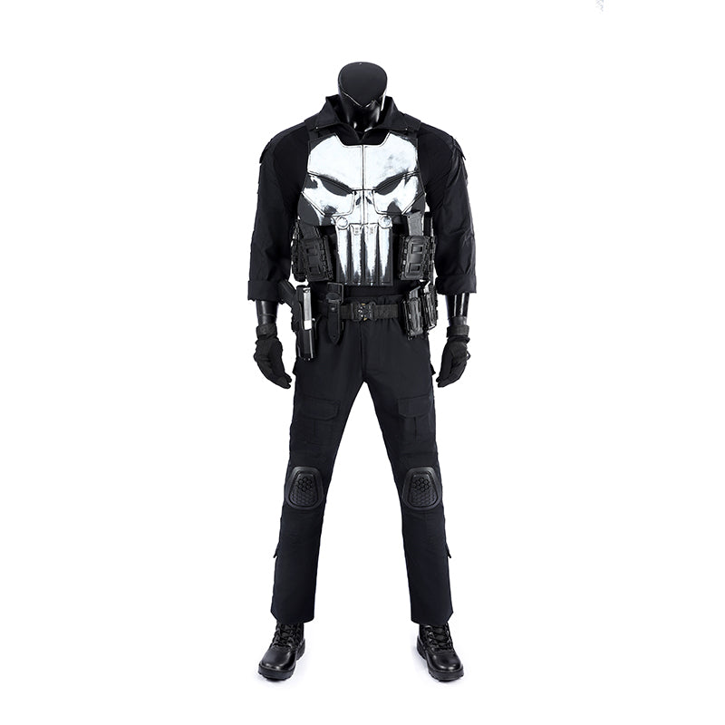 The Punisher Cosplay Costume Frank Castle Skull Suit One Last Kill Halloween - Image 2