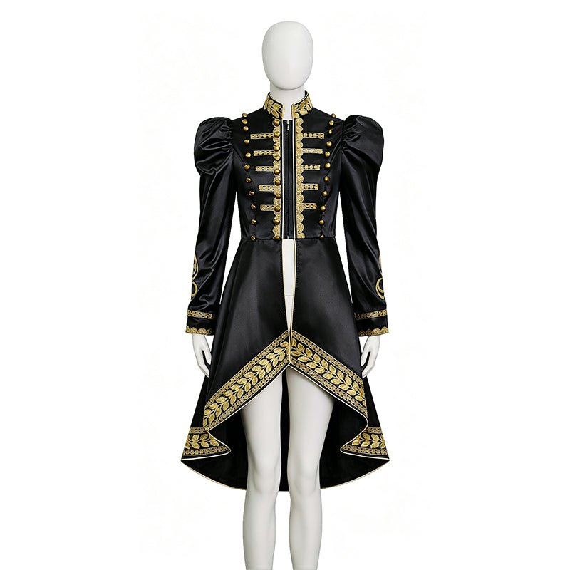 Baroque Cosplay Costume Royal Black Military Tailcoat Performance Dress Halloween Suit - Image 2