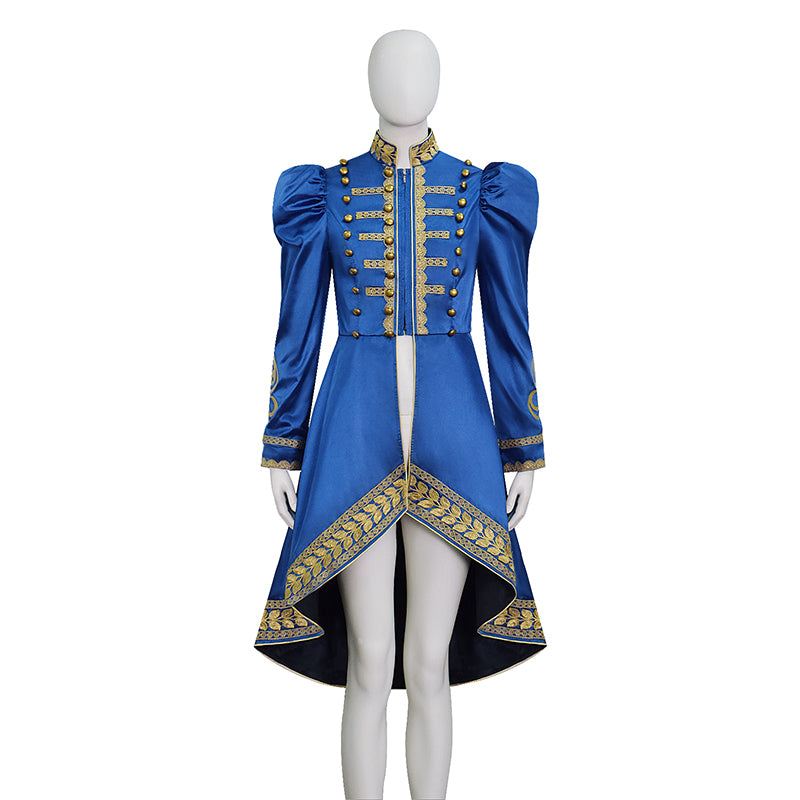 Baroque Cosplay Costume Royal Blue Military Tailcoat Performance Dress Lady Halloween Suit - Image 2