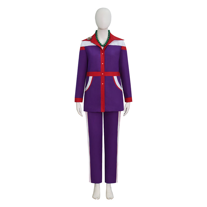 Movie Weapons Aunt Gladys Cosplay Costume Purple Halooween Suit With Bag Necklace - Image 2