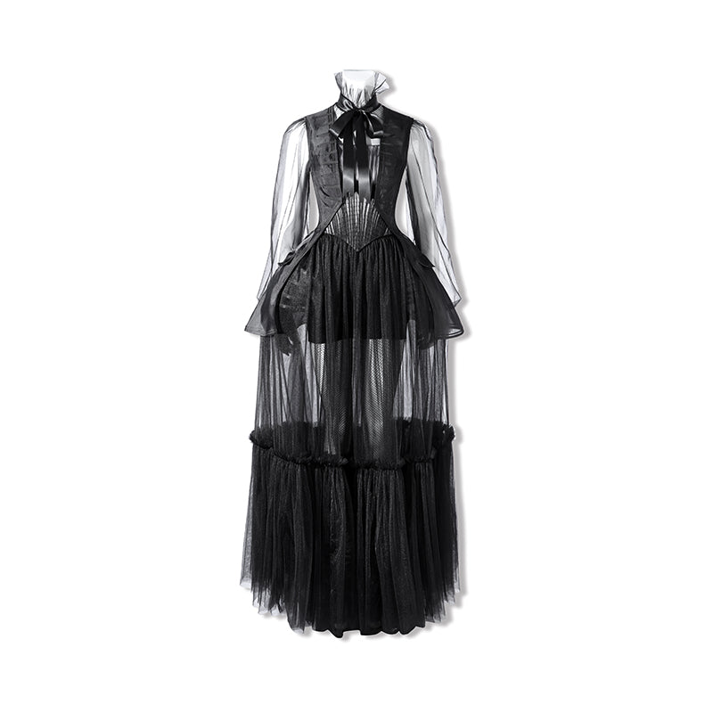 Wednesday Season 2 Wednesday Black Dance Mesh Dress Cosplay Costume - Image 2