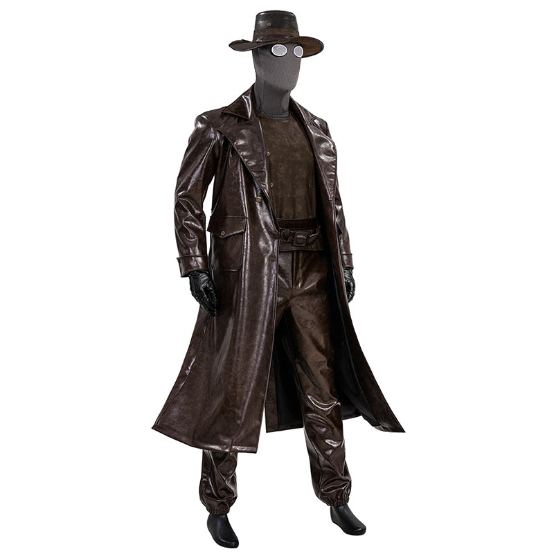 Spider Man Noir Cosplay Costume Brown Leather Halloween Outfit - Image 7
