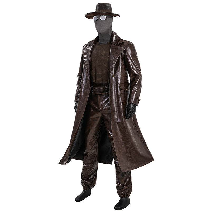 Spider Man Noir Cosplay Costume Brown Leather Halloween Outfit - Image 8