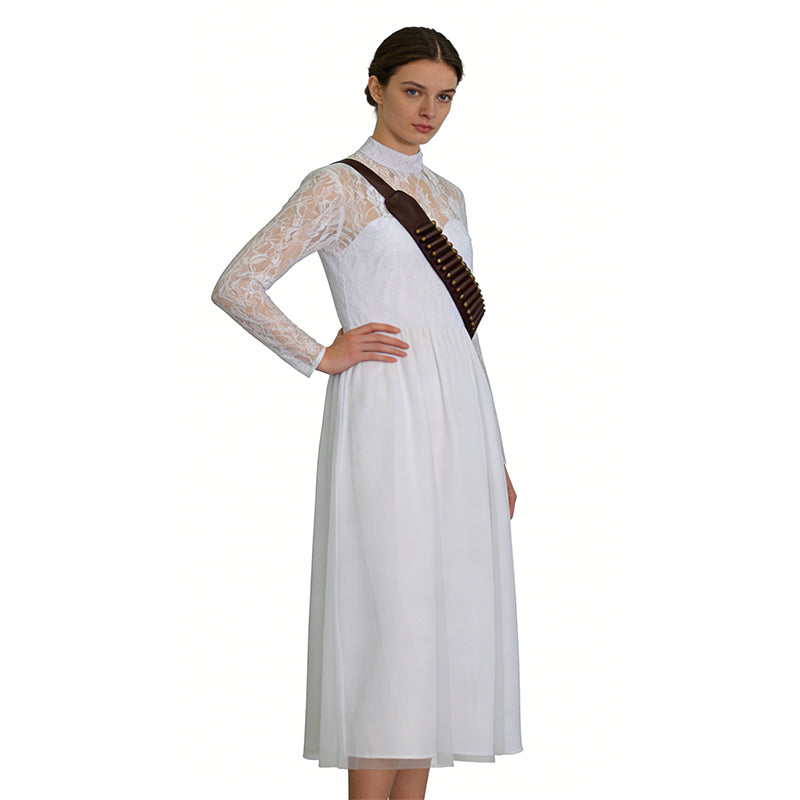 Ready Or Not Grace Cosplay Costume White Wedding Dress Halloween Suit - Image 3