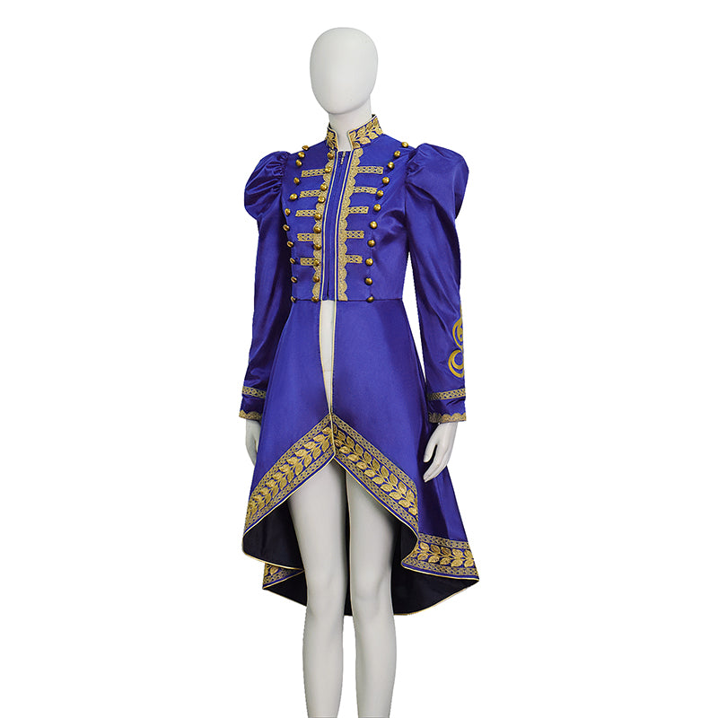 Baroque Cosplay Costume Royal Purple Military Tailcoat Performance Dress Lady Halloween Suit - Image 3