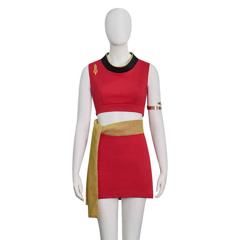 Star Trek Beyond Uhura Cosplay Costume Vest With Red Dress Two Piece - Image 2