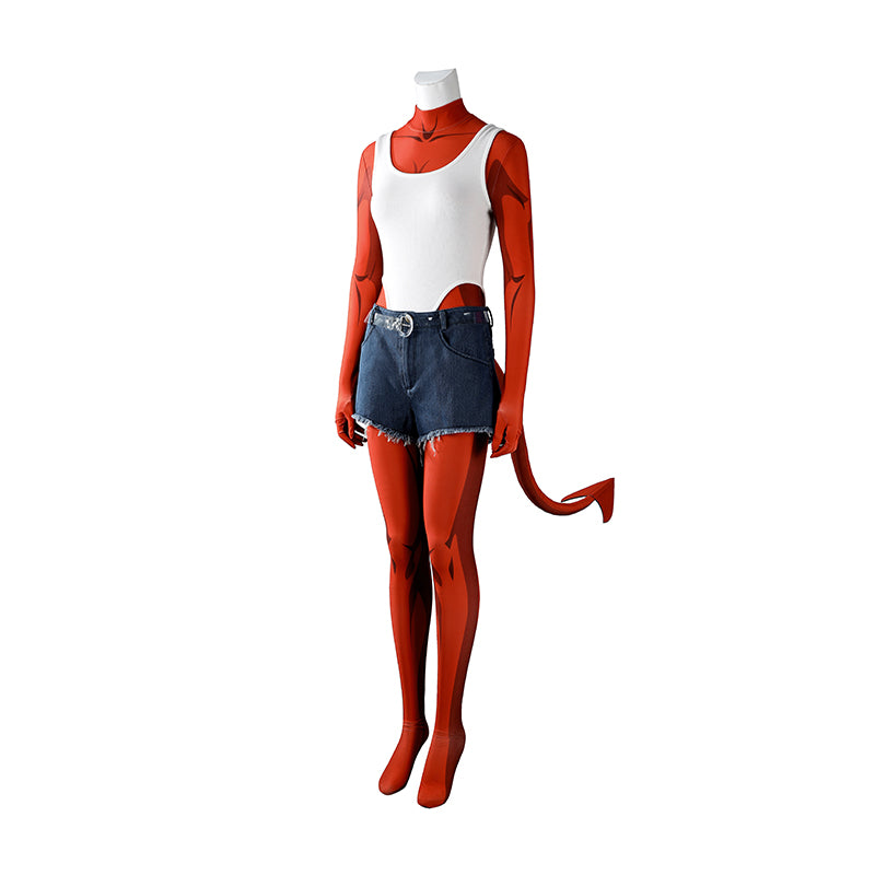 Dispatch Malevola Cosplay Costume Red Jumpsuit Halloween Outfit - Image 3