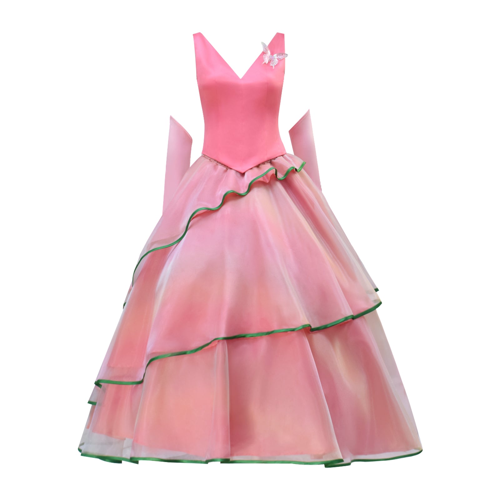 Wicked Witch Glinda Cosplay Costume Pink Dress Halloween Outfit - Image 3