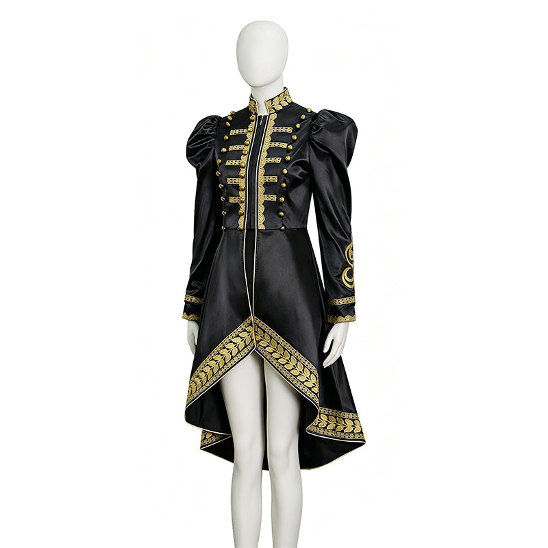 Baroque Cosplay Costume Royal Black Military Tailcoat Performance Dress Halloween Suit - Image 3