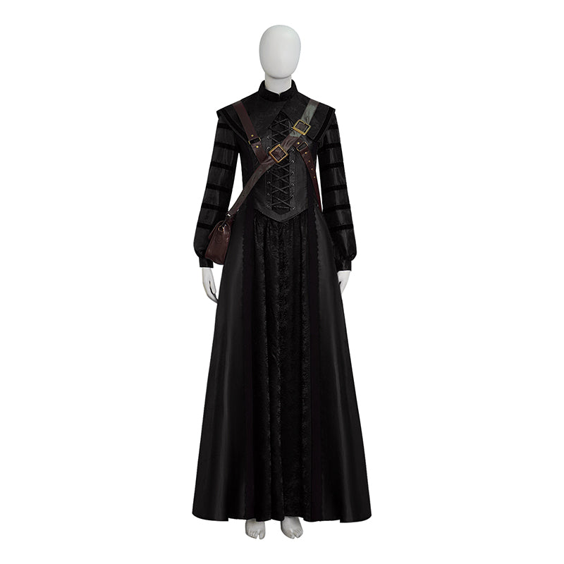 1666: Amsterdam Noa Cosplay Costume Black Long Dress with Accessories - Image 2