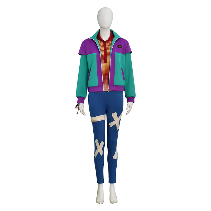 Adult Forgotten Island Raissa Cosplay Costume Green Purple Disco Halloween Outfit - Image 3