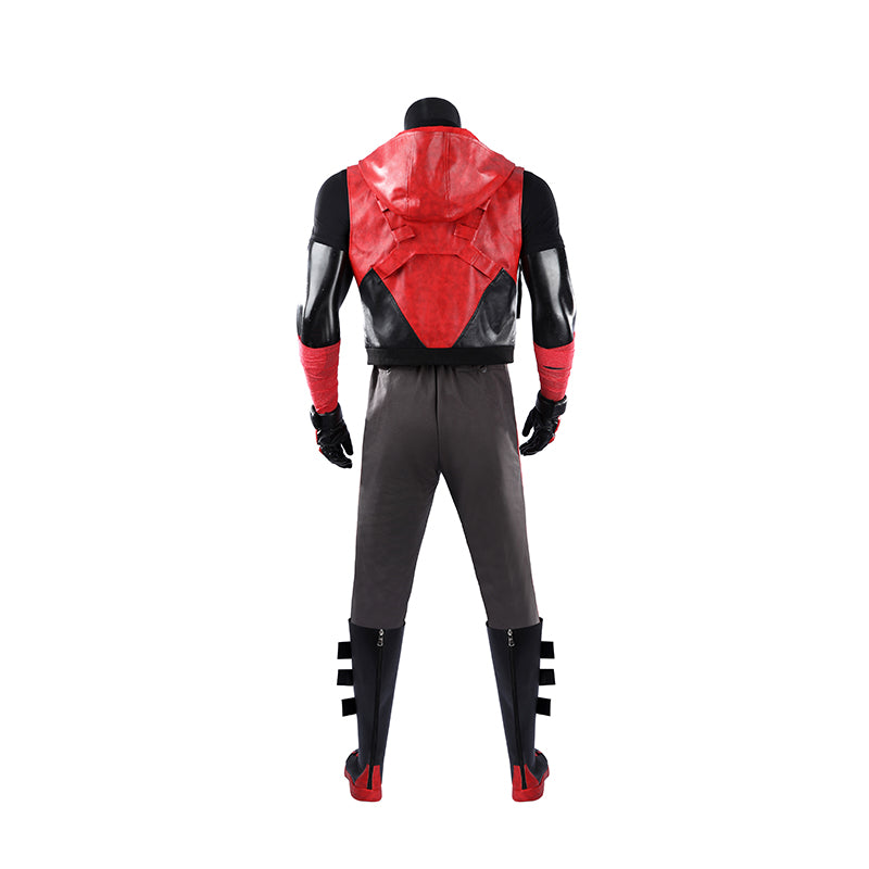 Red Hood Jason Todd Rebirth Cosplay Costume Red Leather Halloween Suit - Image 3