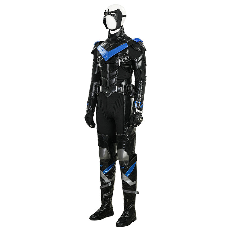 Nightwing Cosplay Arkham Knight Nightwing Cosplay Costume Nightwing Black Leather Suit - Image 3