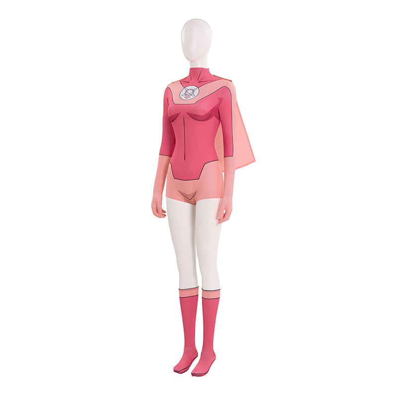 Invincible Atom Eve Cosplay Costume Halloween Pink Jumpsuit - Image 4