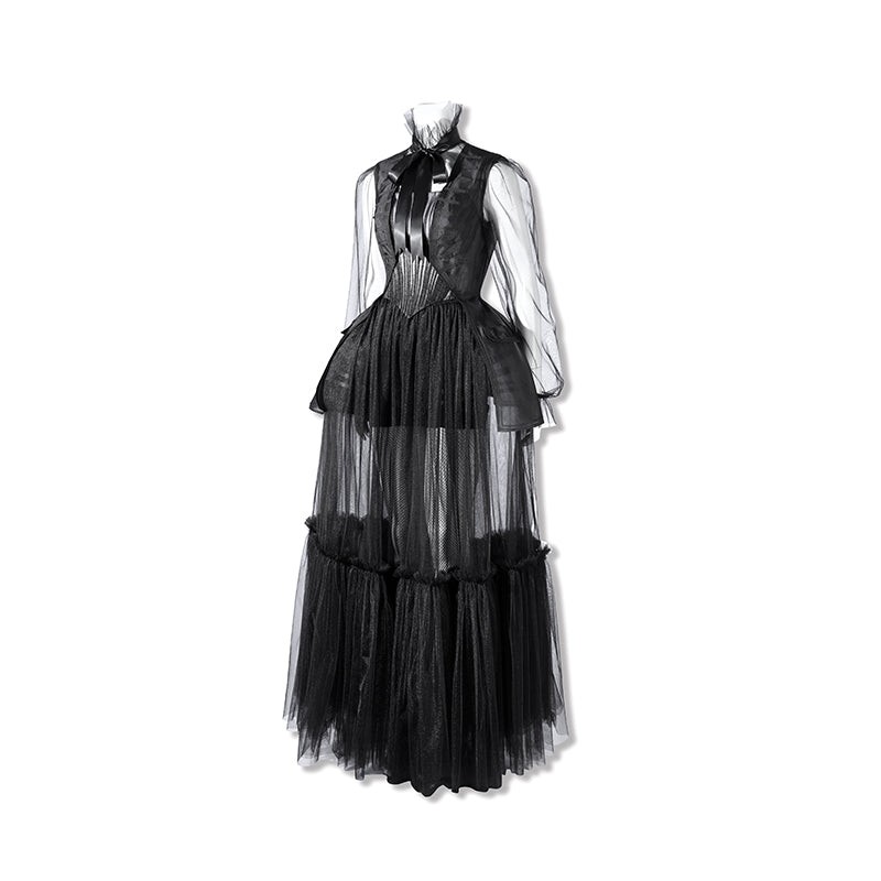 Wednesday Season 2 Wednesday Black Dance Mesh Dress Cosplay Costume - Image 3